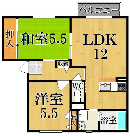 ソレーユＢ棟 201号室 間取り