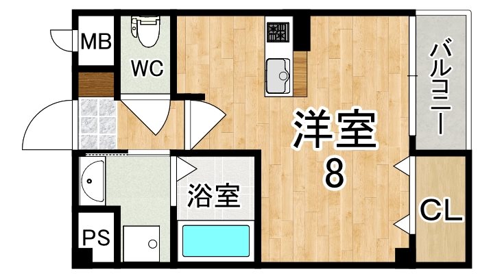 パレット法蓮 201号室 間取り
