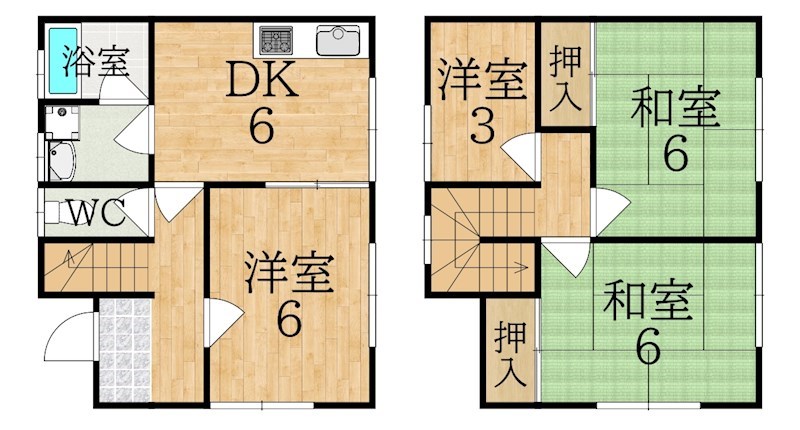 キャッスルあやめ池 2号室 間取り