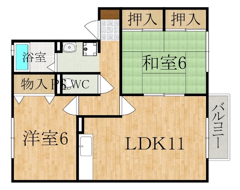 グリーンガーデン弐番館 202号室 間取り