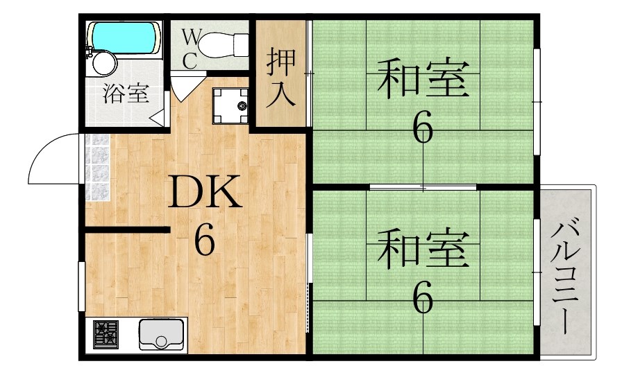 タウニィ恵 202号室 間取り