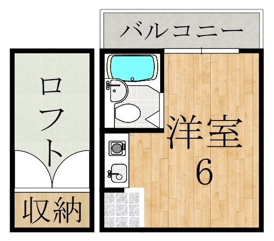 サニーハウス生駒 202号室 間取り