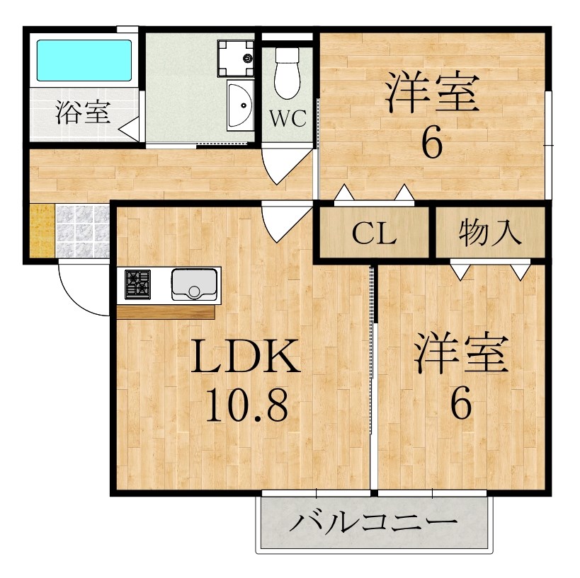 エクセルハイツⅡ 202号室 間取り