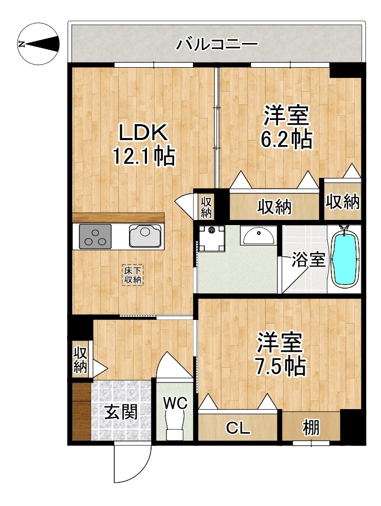 きたまちスクエア 103号室 間取り