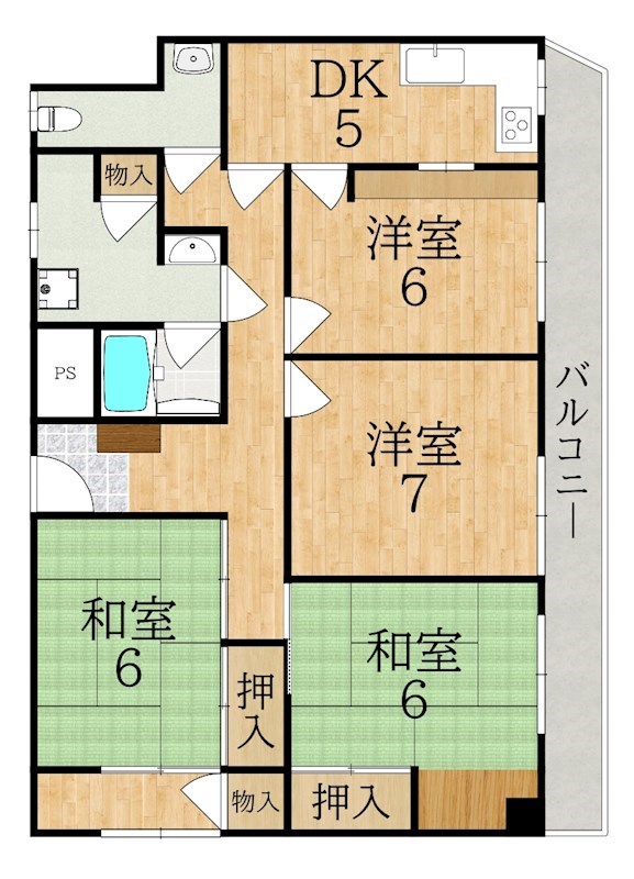 河本マンション 502号室 間取り