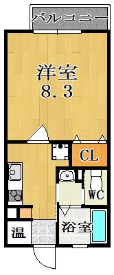 サンハイツ三条添川 101号室 間取り