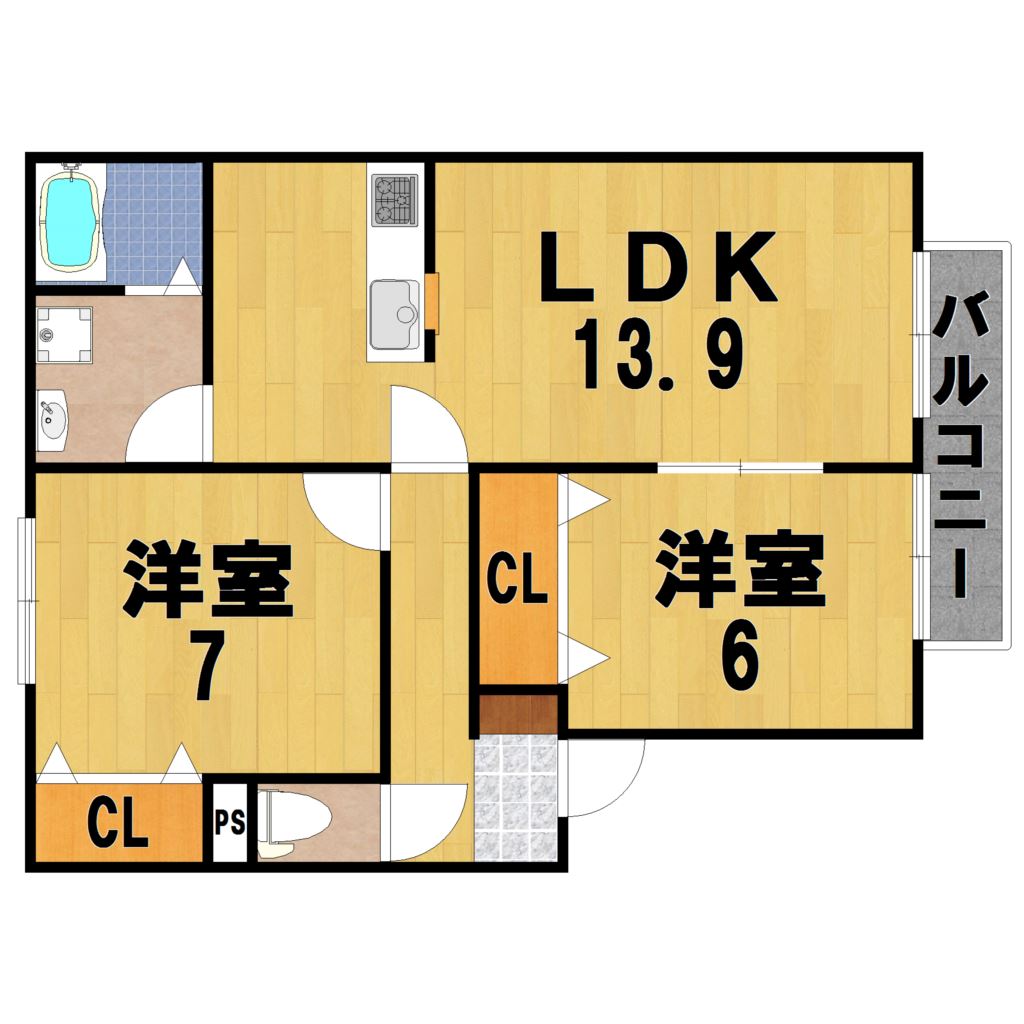 ガーデンハウスＣ棟 202号室 間取り