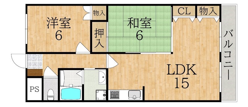 ベルデ帝塚山 202号室 間取り