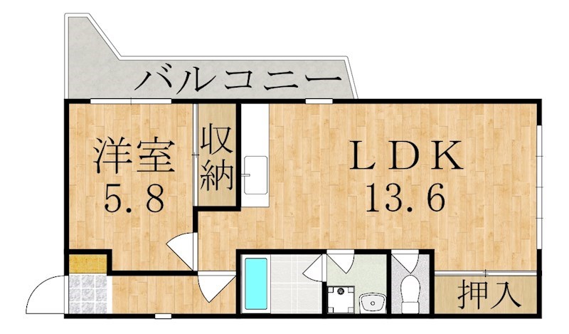 アベニュー東生駒 間取り図