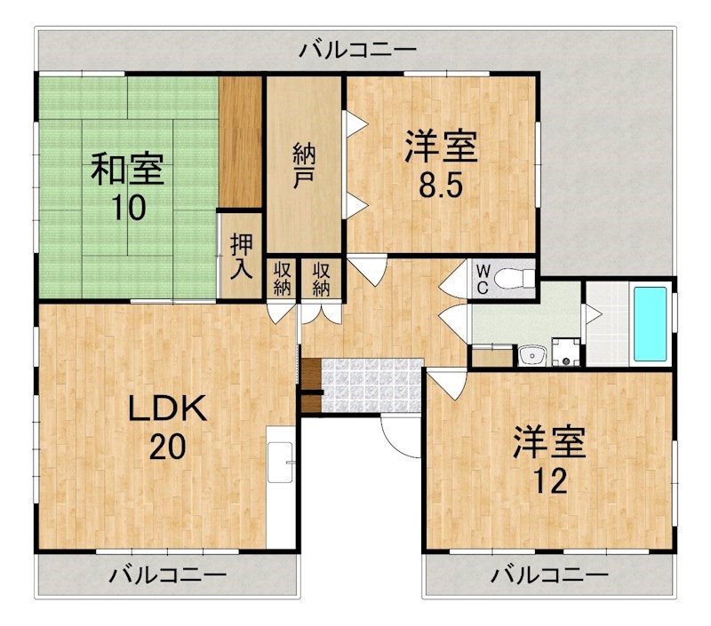 HARAマンション  301号室 間取り