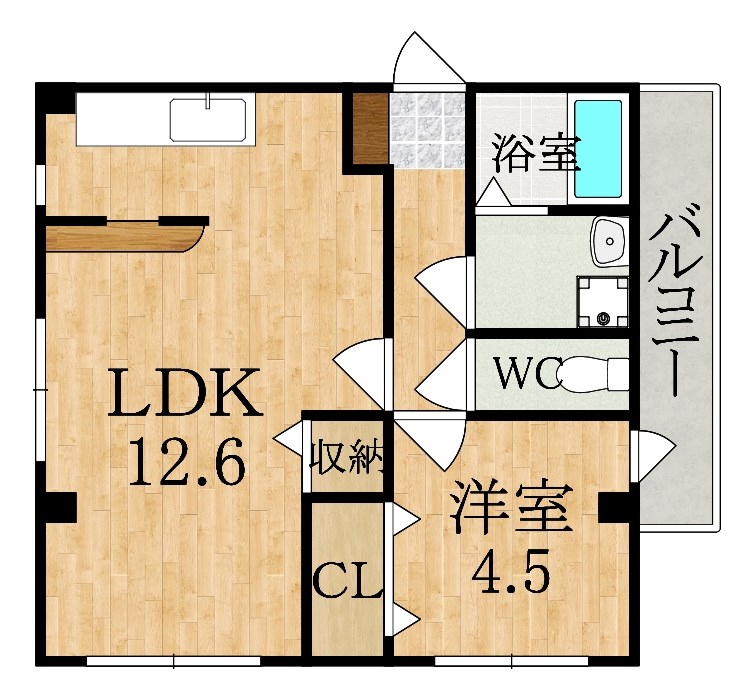 フォンテーヌ　ＮーⅠ 201号室 間取り