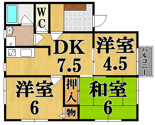 パセオ真美Ｂ 間取り図