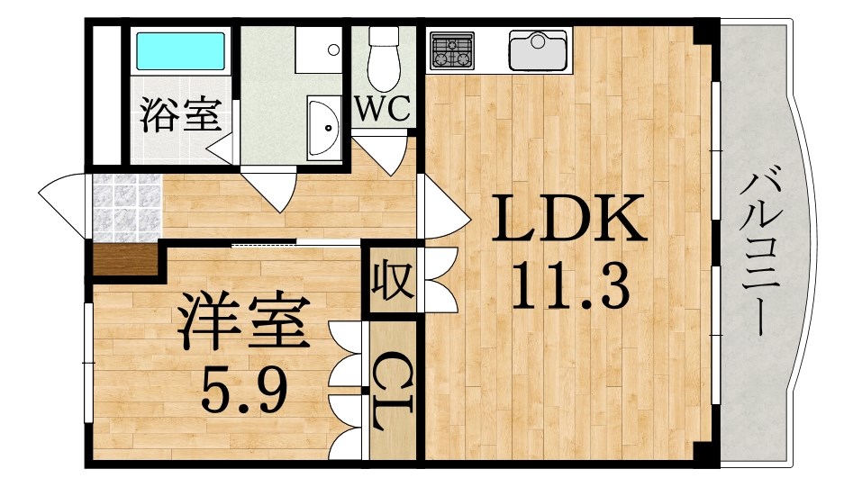 パラシオ　ヴィノ　ティント 107号室 間取り