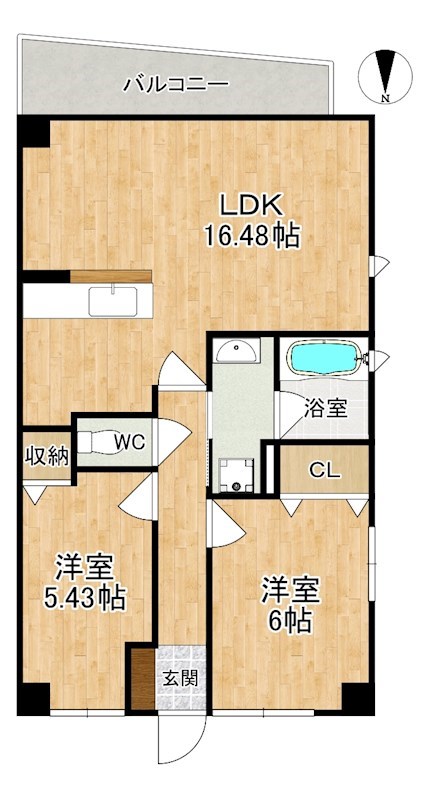 ラ・シェリ 201号室 間取り