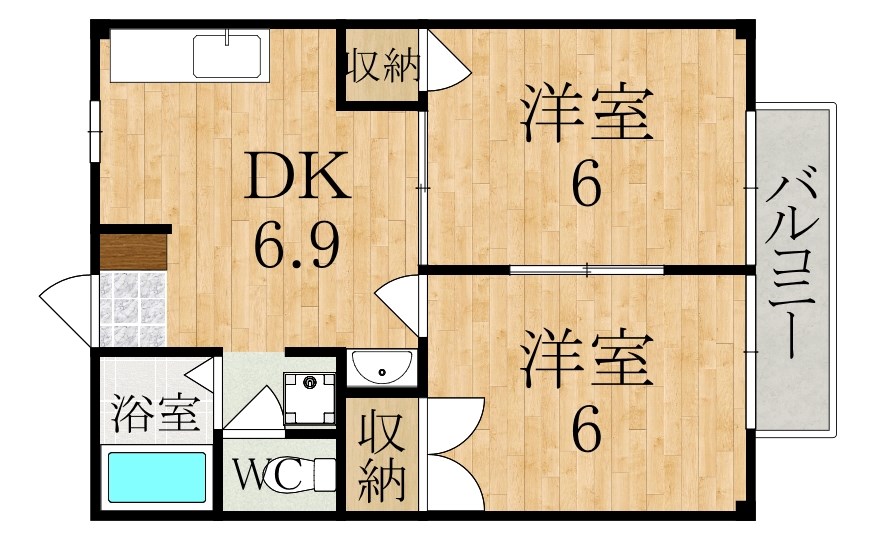 シャトレー富堂 202号室 間取り