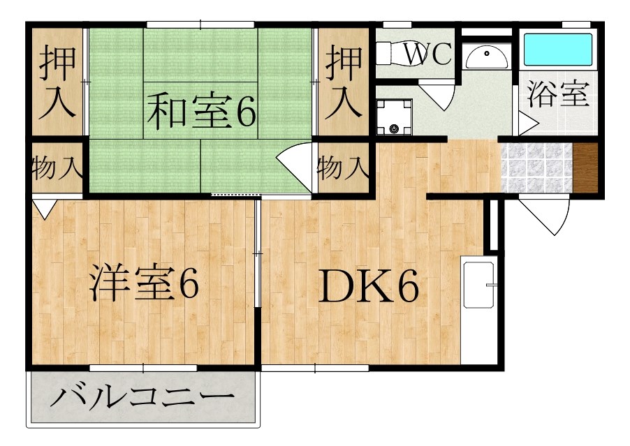 サンリッチ 201号室 間取り