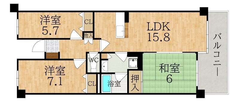ＣＥＲＥＳ学園前 502号室 間取り