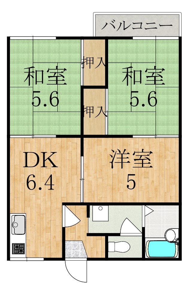 美吉野ハイツＢ棟 間取り図