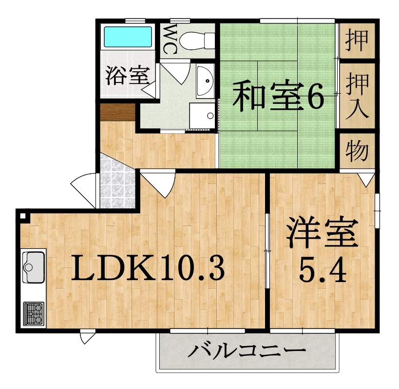 バリュージュ植善D棟 間取り図