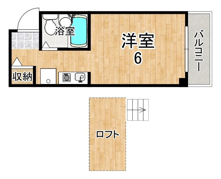 シティパレス佐保川P-1 104号室 間取り