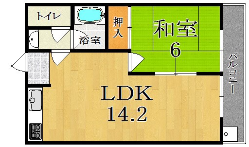 河辺ハイライフコーポ 302号室 間取り