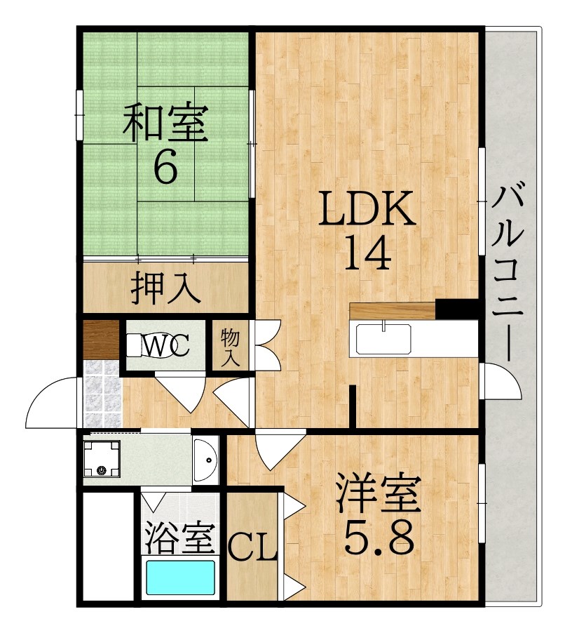 エスポワール三松 303号室 間取り