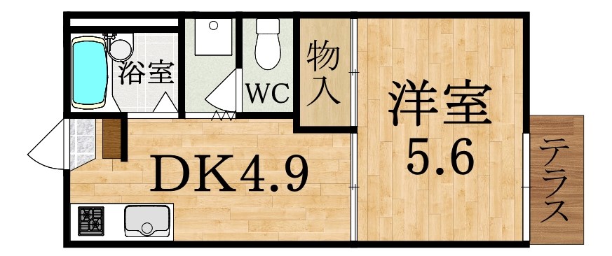 マンション三四四 　A棟 106号室 間取り