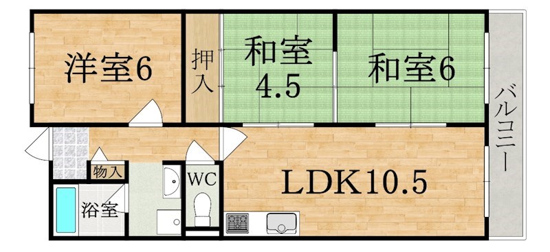 フローラル生駒 306号室 間取り