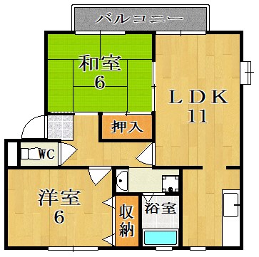 シルフィードB 101号室 間取り
