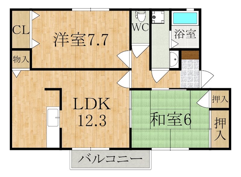 クールシャルム 203号室 間取り