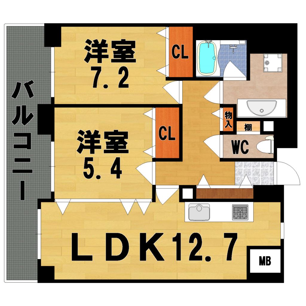 ライフコート西大寺 803号室 間取り