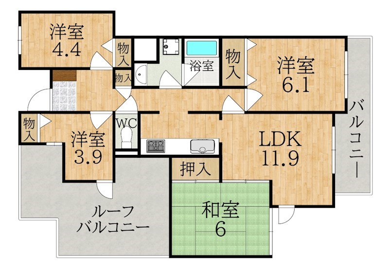 パーク・ノヴァあやめ池 間取り図