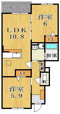 レジデンス　ピュア 107号室 間取り