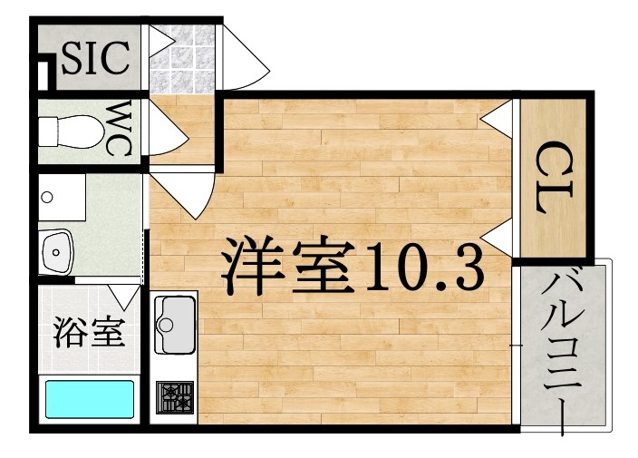 ディアコート生駒 301号室 間取り