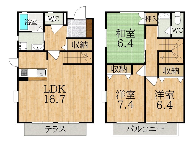 昴の郷学園前Ｃ棟  103号室 間取り