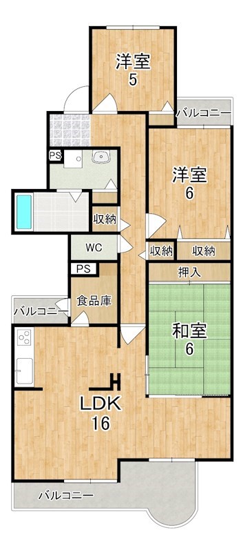 高の原アーバンコンフォートＨ 202号室 間取り