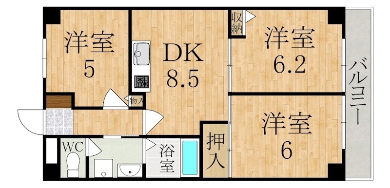アルファプレイス 307号室 間取り