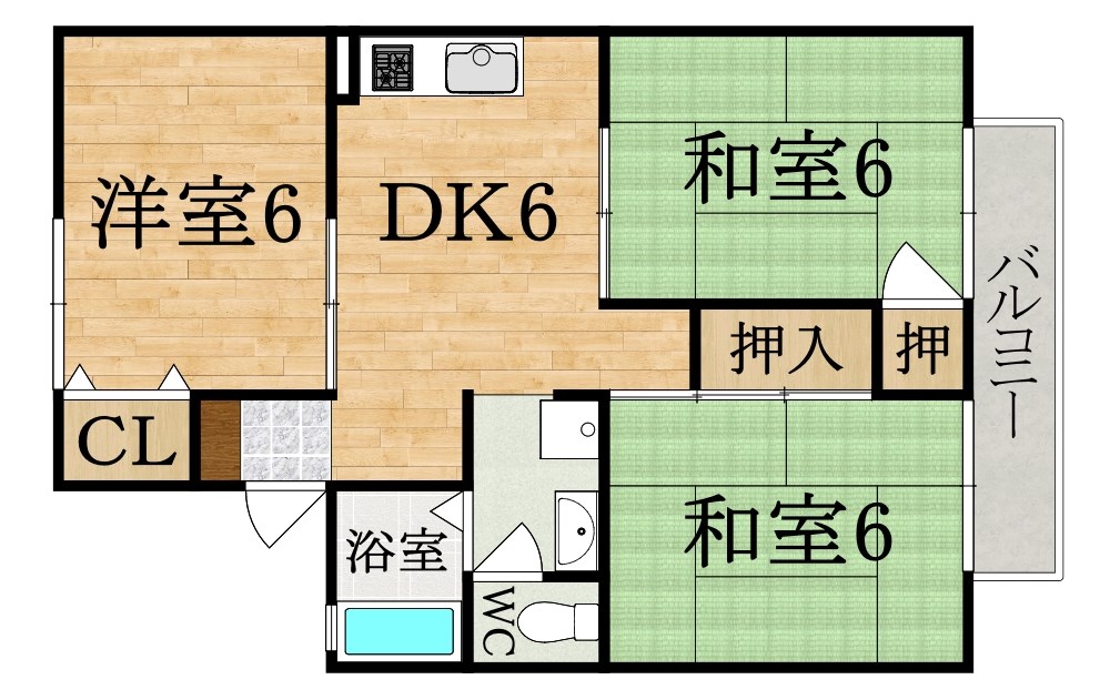 サンモールpartⅠ 203号室 間取り