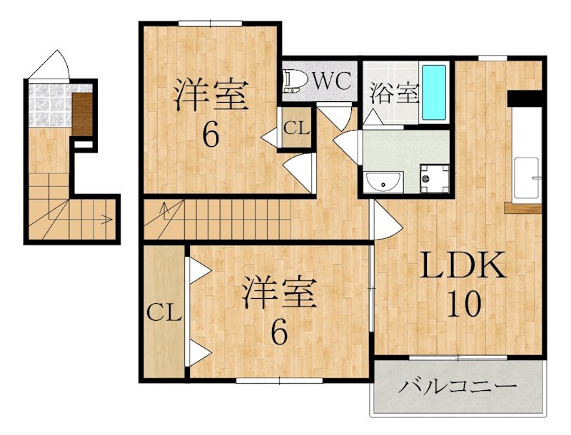 アプリコット 203号室 間取り