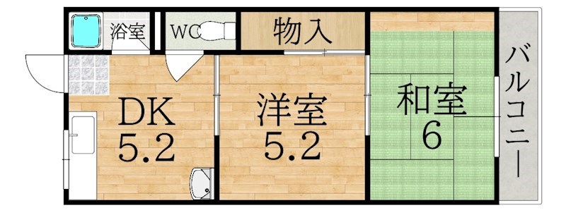 グレーズ鳥見 202号室 間取り