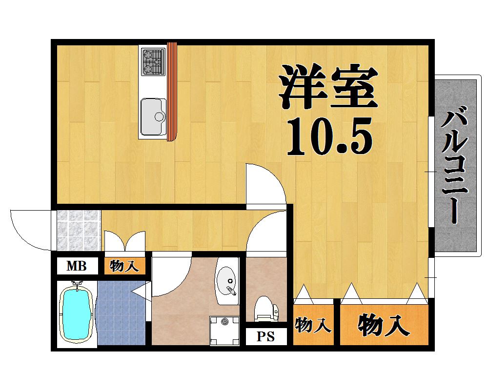クレアール西大寺 105号室 間取り