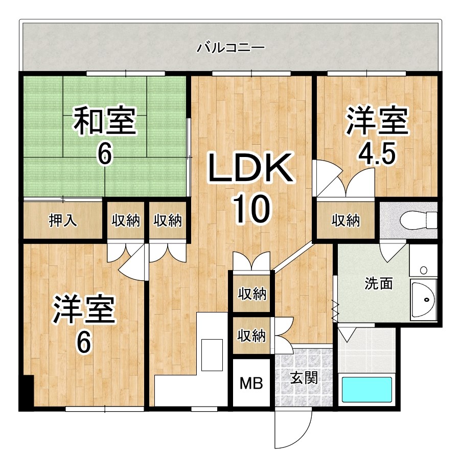 矢追マンション 407号室 間取り