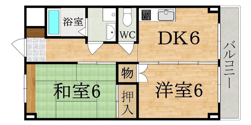 グレーシィ東生駒 103号室 間取り