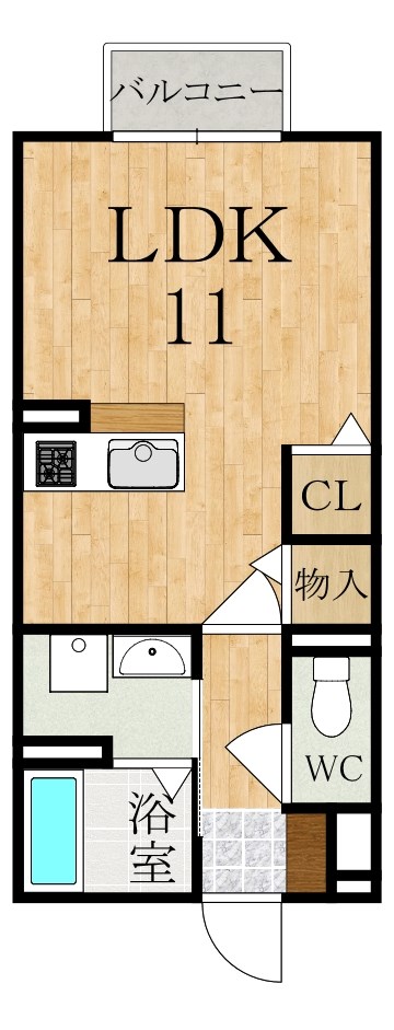 クレアコート　Ａ棟 102号室 間取り