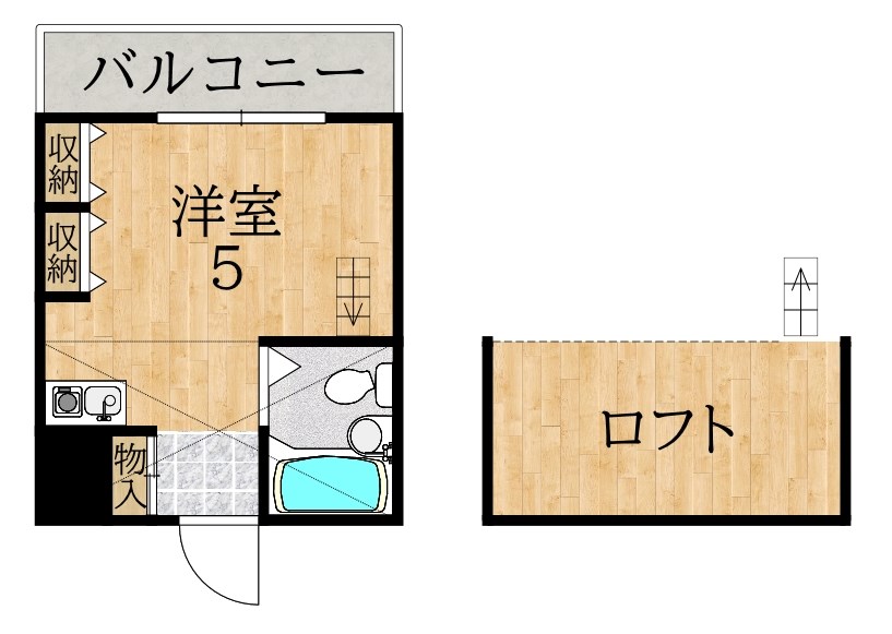シングルモア 202号室 間取り