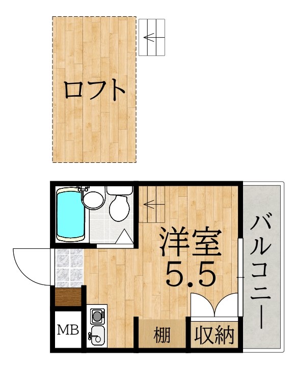 シングルモア 202号室 間取り