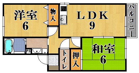 Ｖｉｌｌａ　ＦＯＲＥＳＴ 201号室 間取り