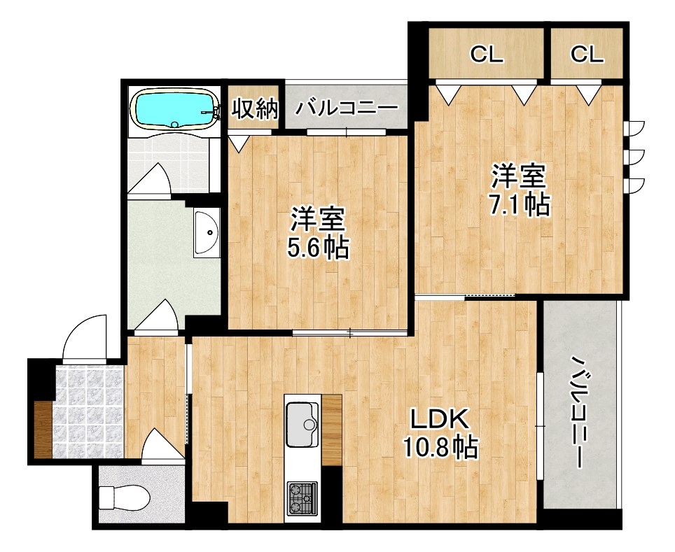 クオリスタ奈良 201号室 間取り