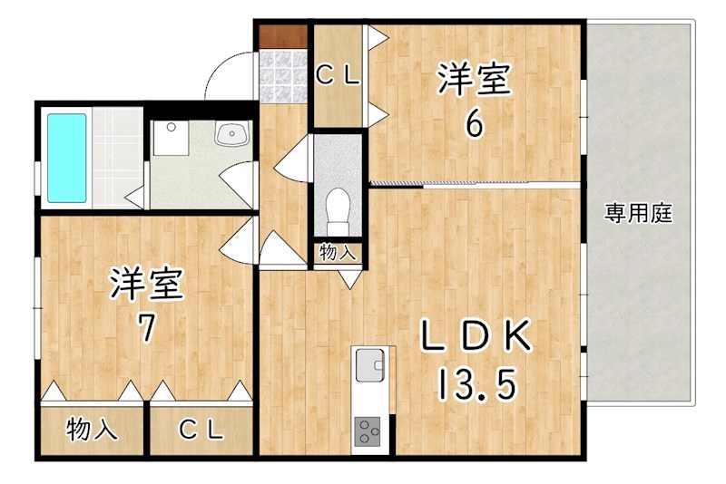 カルチェ赤坂Ｄ棟 102号室 間取り