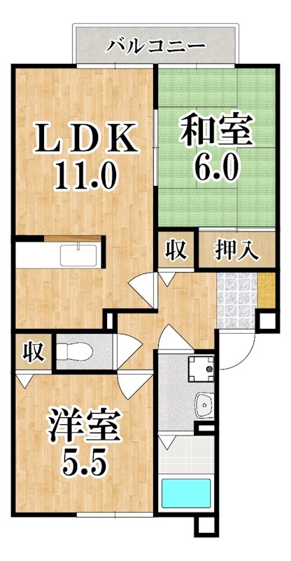 パセオ白鳳Ｂ 201号室 間取り